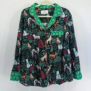 Printfresh Happy Howlidays Dog Christmas Holiday 100% Organic Cotton Pajama Top